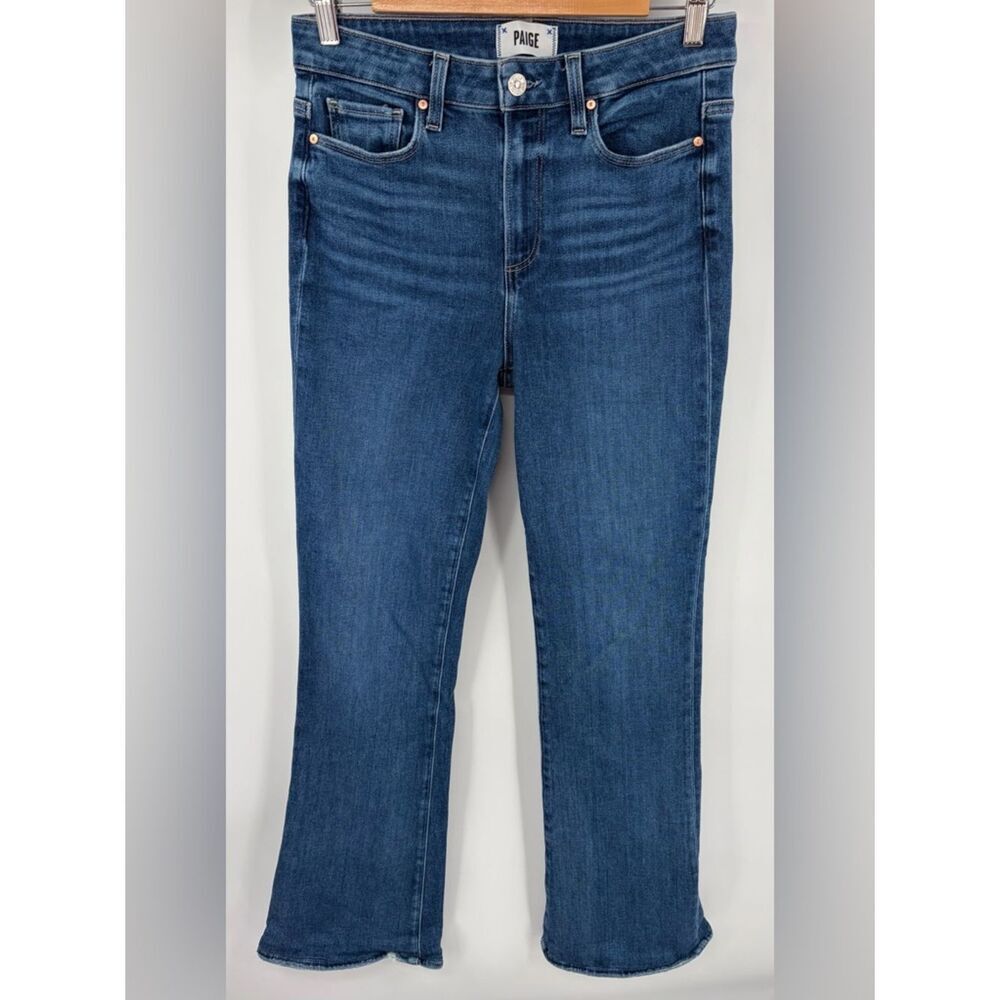 Paige high rise Laurel canyon flare medium wash denim jean women’s 28